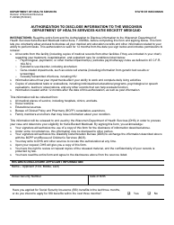 Form F-03096 Authorization to Disclose Information to the Wisconsin Department of Health Services Katie Beckett Medicaid - Wisconsin