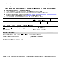 Document preview: Form F-62548 Assisted Living Facility Waiver, Approval, Variance or Exception Request - Wisconsin