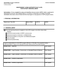 Document preview: Form F-03160 Independent Living Supports Pilot (Ilsp) Participant Disenrollment - Wisconsin