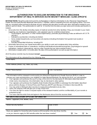 Document preview: Form F-03096B Authorization to Disclose Information to the Wisconsin Department of Health Services Katie Beckett Medicaid: Clinic-Specific - Wisconsin
