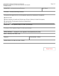 Form F-03096B Authorization to Disclose Information to the Wisconsin Department of Health Services Katie Beckett Medicaid: Clinic-Specific - Wisconsin, Page 2