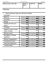 Form F-03158LP Independent Living Supports Pilot (Ilsp) Pre-pilot Survey - Large Print - Wisconsin, Page 2