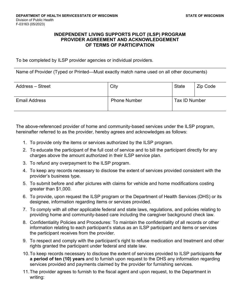 Form F03163 Fill Out, Sign Online and Download Fillable PDF
