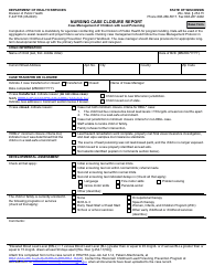 Document preview: Form F-44771B Nursing Case Closure Report - Case Management of Children With Lead Poisoning - Wisconsin