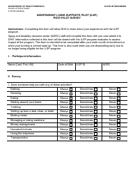 Document preview: Form F-03159 Independent Living Supports Pilot (Ilsp) Post-pilot Survey - Wisconsin