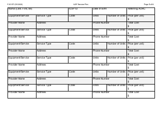 Form F-03157 Independent Living Supports Pilot (Ilsp) Service Plan - Wisconsin, Page 3