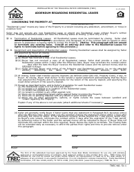 Document preview: TREC Form 51-1 Addendum Regarding Residential Leases - Texas