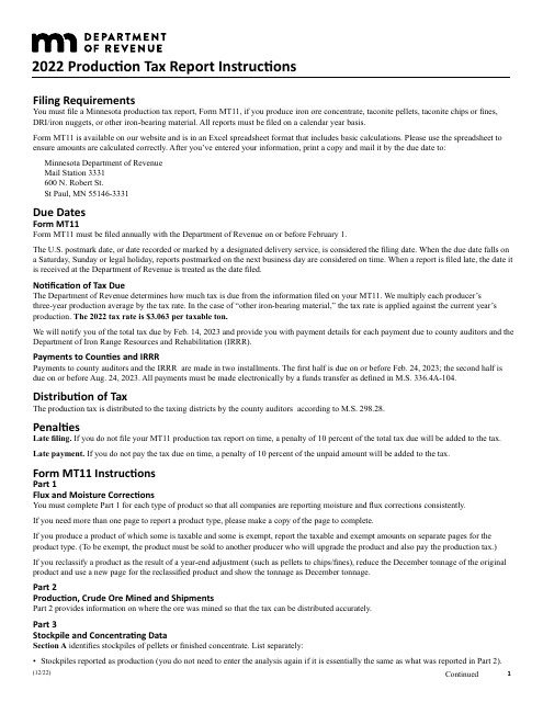 Form MT11 2022 Printable Pdf