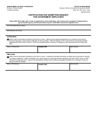 Document preview: Form F-02992 Certification Fee Exemption Request for Government Employees - Wisconsin