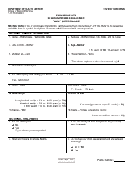Document preview: Form F-01118 Child Care Coordination Family Questionnaire - Wisconsin