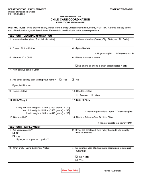 Form F-01118  Printable Pdf