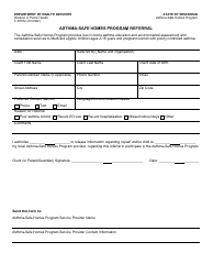 Document preview: Form F-03072 Asthma-Safe Homes Program Referral - Wisconsin