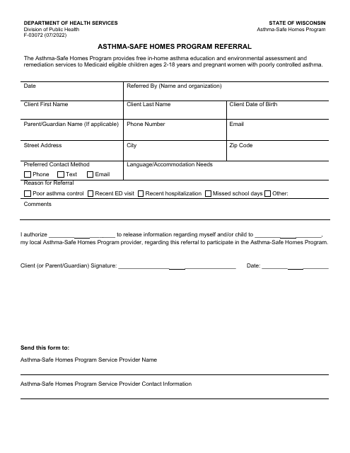 Form F-03072  Printable Pdf