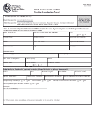 Form 3613-A Snf, Nf, Icf/Iid, Alf, Dahs Including Iss Providers and Ppecc Provider Investigation Report With Cover Sheet - Texas, Page 2