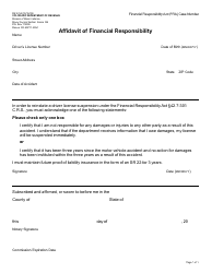 Document preview: Form DR2314 Affidavit of Financial Responsibility - Colorado