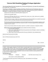 Form DR2219 Parking Privileges Application - Colorado, Page 5