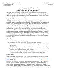 Form F-03093 Adrc Specialist Customer Service Agreement - Wisconsin