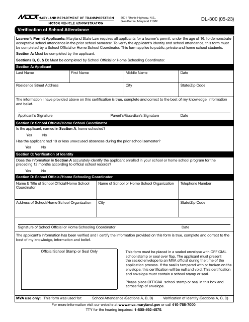 Form DL-300  Printable Pdf