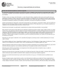 Document preview: Formulario 3046-S Derechos Y Responsabilidades Del Solicitante - Texas (Spanish)