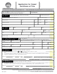 Document preview: Form MV1A Application for Vessel Certificate of Title - Montana