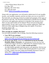 Form F-01827LP Application for Reduction of Cost Share - Large Print - Wisconsin, Page 2