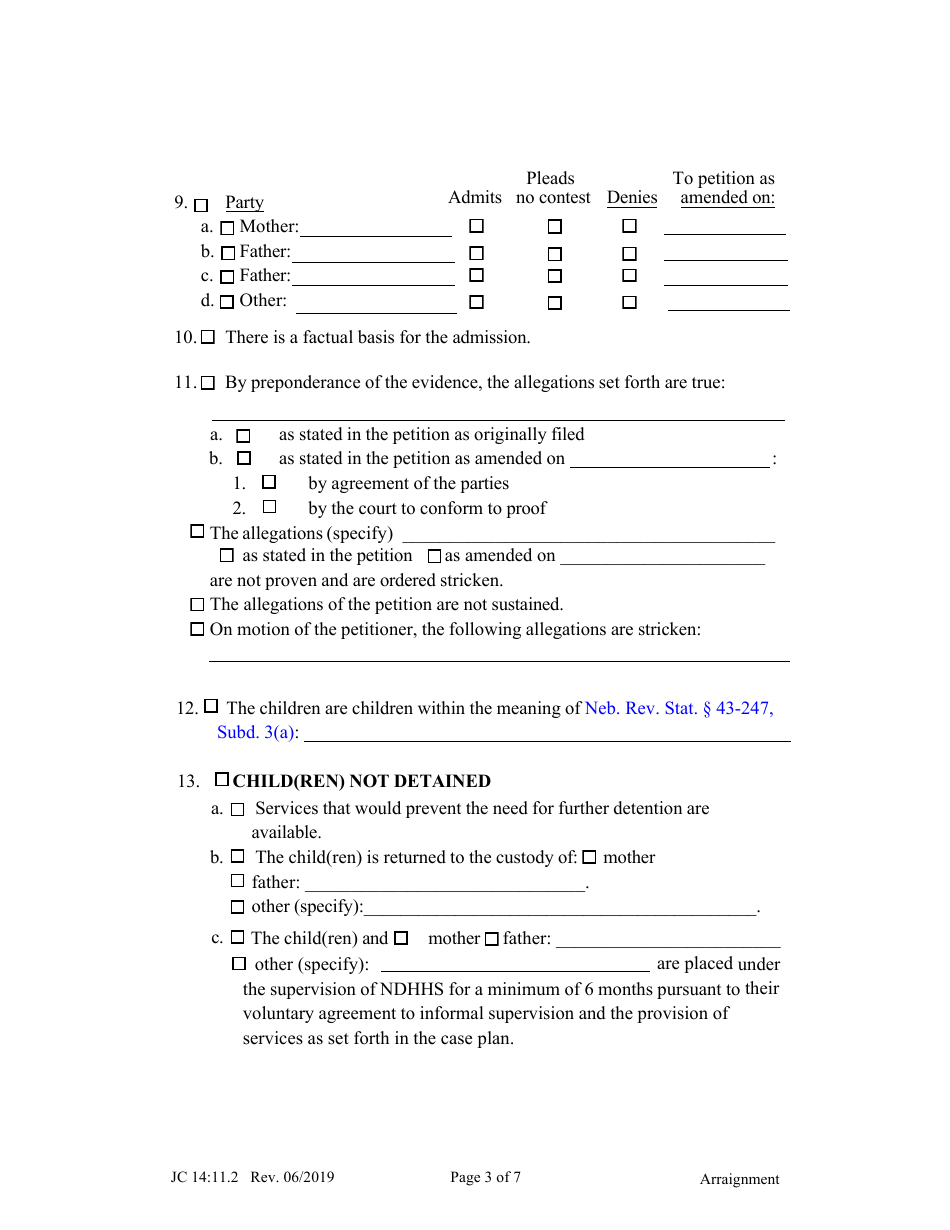 Form JC14:11.2 Arraignment - Nebraska, Page 3