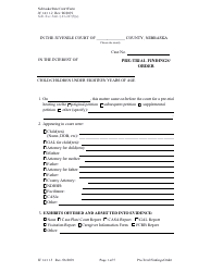 Document preview: Form JC14:11.3 Pre-trial Findings/Order - Nebraska