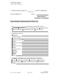 Document preview: Form JC14:11.5 Disposition Findings and Order - Nebraska