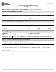 Document preview: Form 3262 Licensed Chemical Dependency Counselor Intern Supervised Work Experience Documentation - Texas