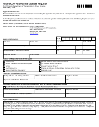 Document preview: Form SFN2254 Temporary Restricted License Request - North Dakota