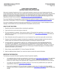 Instructions for Form F-22571 Caretaker Supplement Application - Wisconsin