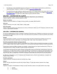Instrucciones para Formulario F-22571 Caretaker Supplement Application - Wisconsin (Spanish), Page 2