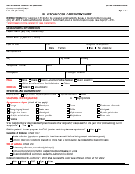 Form F-01758 Blastomycosis Case Worksheet - Wisconsin
