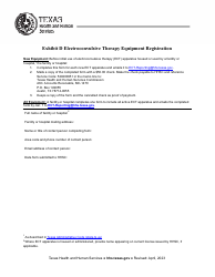 Document preview: Form 8205 Exhibit D Electroconvulsive Therapy Equipment Registration - Texas