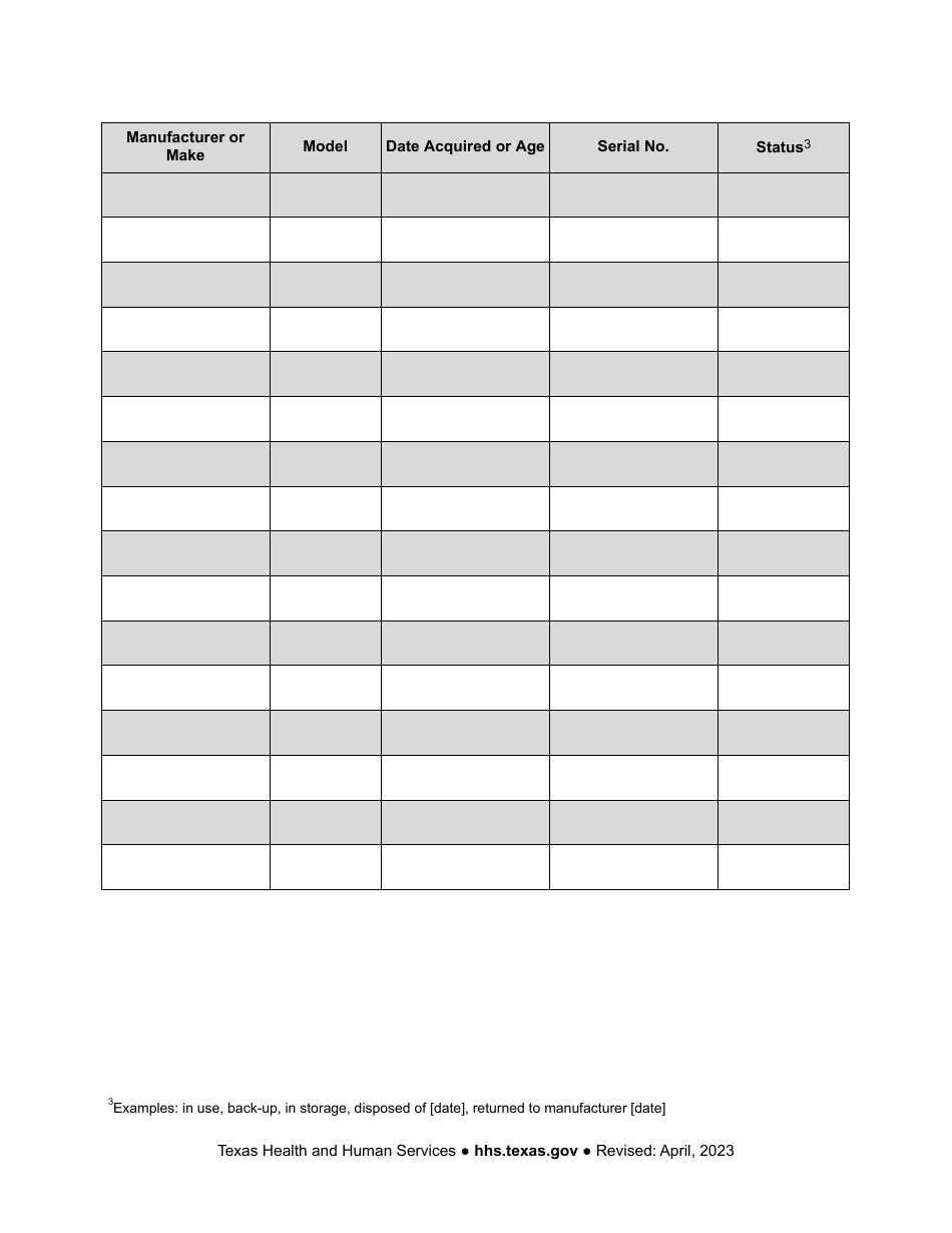 Form 8205 Exhibit D Electroconvulsive Therapy Equipment Registration - Texas, Page 2
