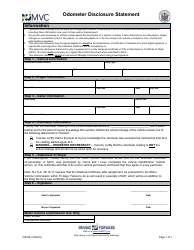 Document preview: Form OS/SS-2 Odometer Disclosure Statement - New Jersey