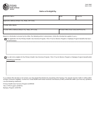 Document preview: Form 3047 Notice of Ineligibility - Texas