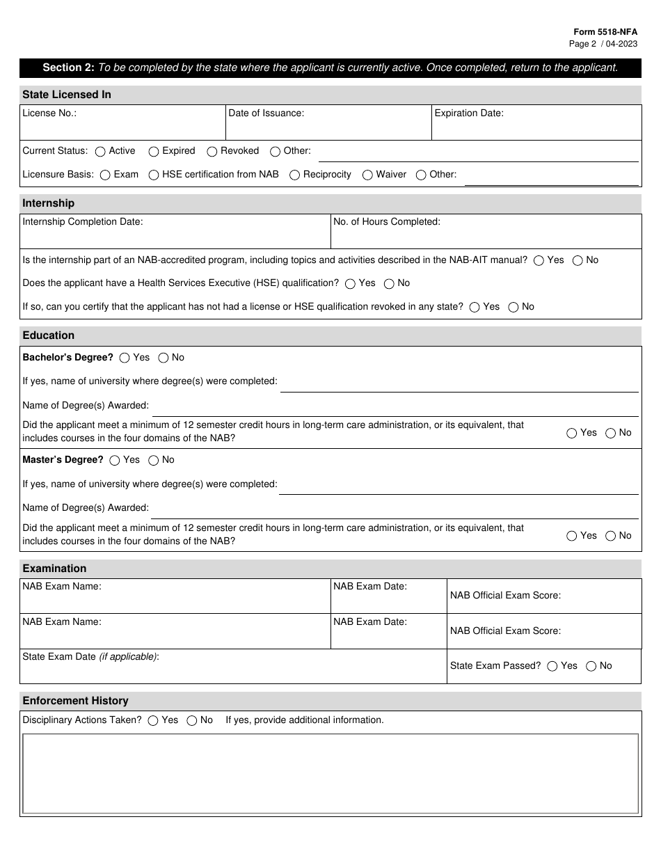 Form 5518-NFA Download Fillable PDF or Fill Online Provisional ...