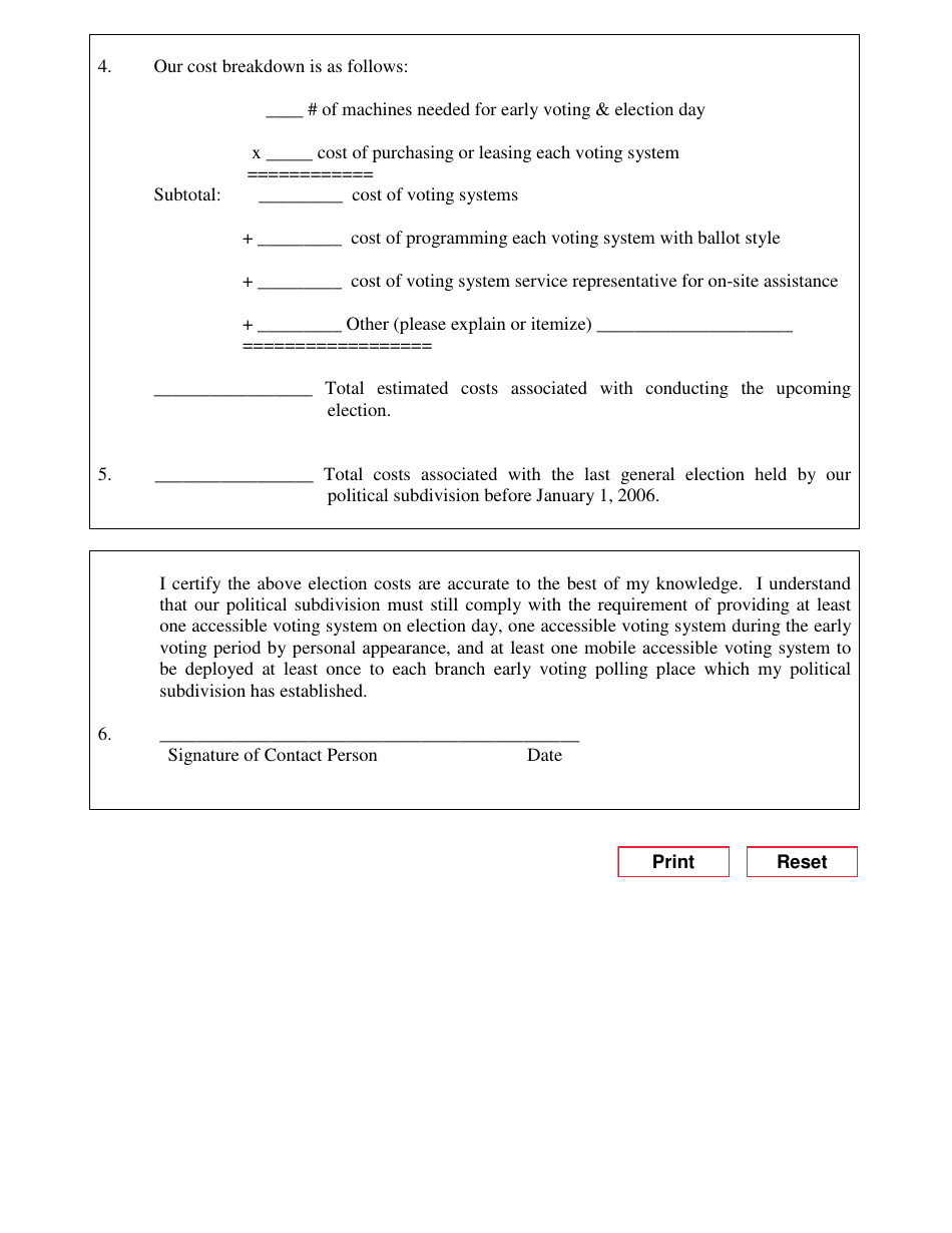 Form AW13-4 Application of Undue Burden Status - Texas, Page 2