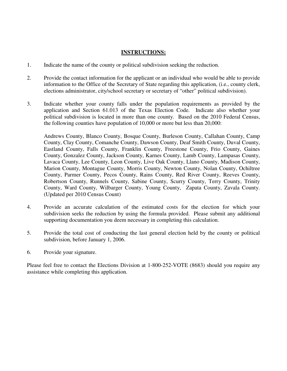 Form AW13-4 Application of Undue Burden Status - Texas, Page 3