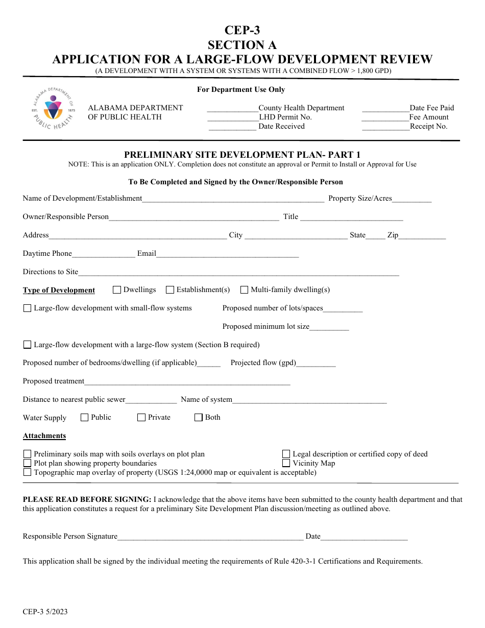 Form CEP-3 Application for a Large-Flow Development Review - Alabama, Page 3