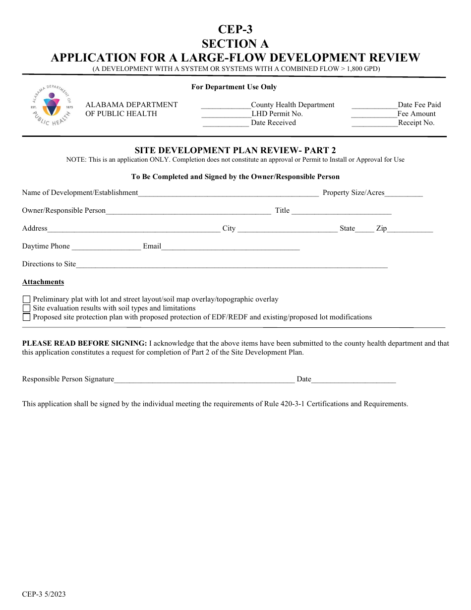 Form CEP-3 Application for a Large-Flow Development Review - Alabama, Page 4
