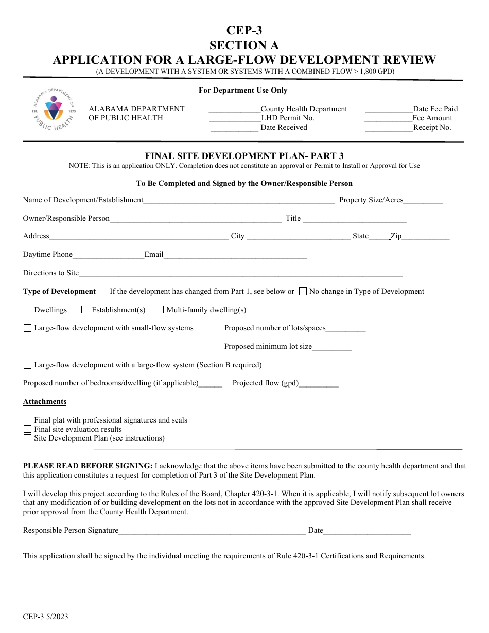 Form CEP-3 Application for a Large-Flow Development Review - Alabama, Page 5