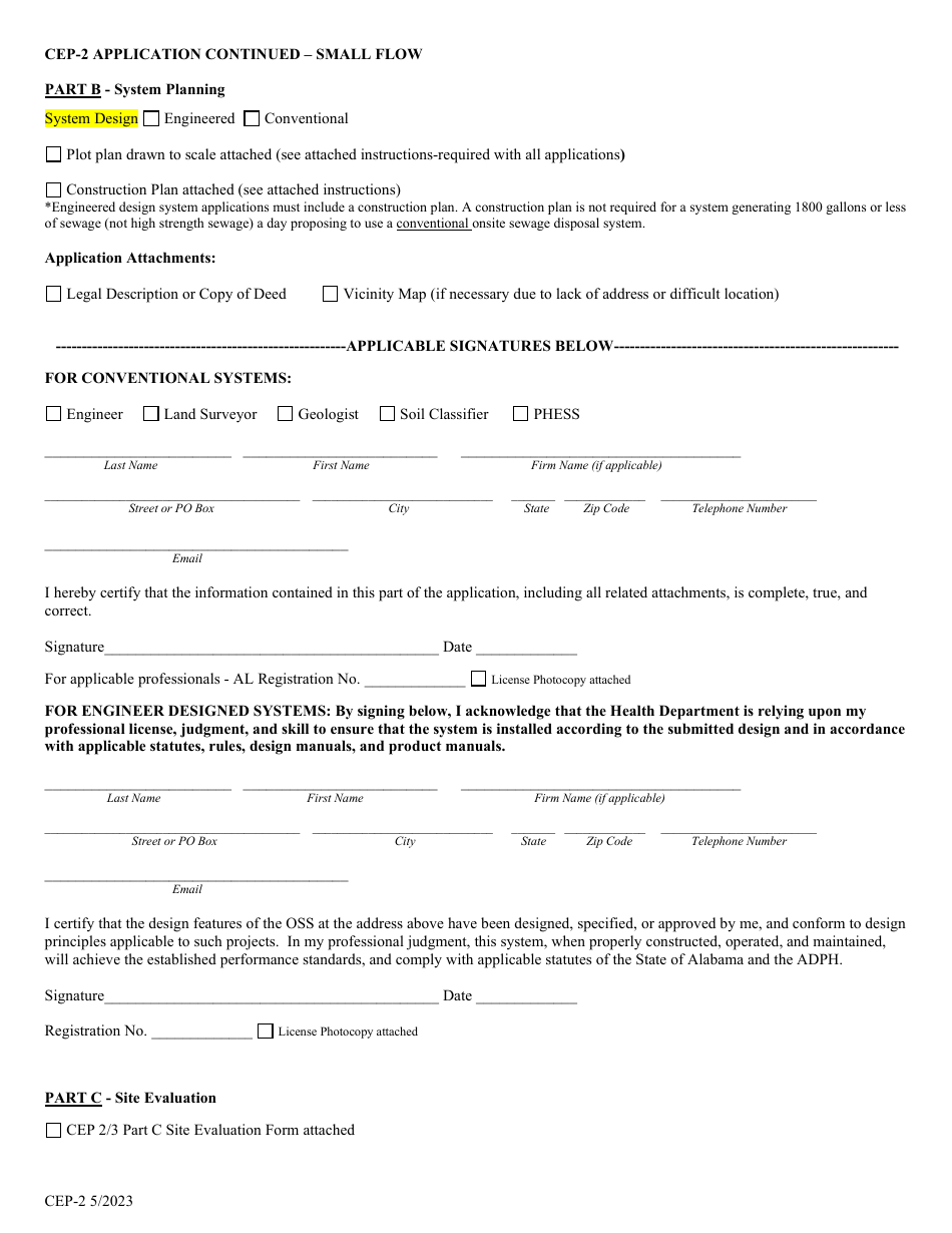Form CEP-2 Application for a Permit to Install (Repair) - Alabama, Page 4