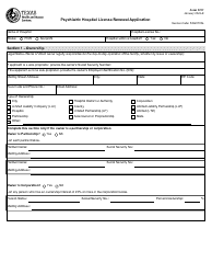 Document preview: Form 3217 Psychiatric Hospital License Renewal Application - Texas