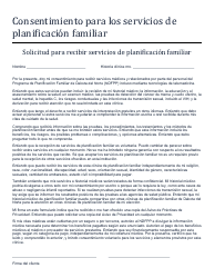 Document preview: Consentimiento Para Los Servicios De Planificacion Familiar - North Dakota (Spanish)
