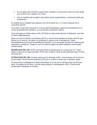 Consentimiento Para Insercion Del Diu (Dispositivo Intrauterino) - North Dakota (Spanish), Page 3