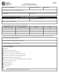 Form 2990 Serious Incident Report (Sir) - Child Placing Agency (CPA) - Texas