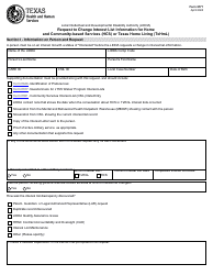 Document preview: Form 8571 Request to Change Interest List Information for Home and Community-Based Services (Hcs) or Texas Home Living (Txhml) - Local Intellectual and Developmental Disability Authority (Lidda) - Texas