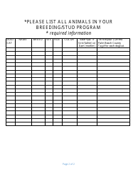 Application for Free/Paid Hobby Breeder Permit - Palm Beach County, Florida, Page 2
